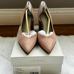 1. State Women's Blush Suede Heels